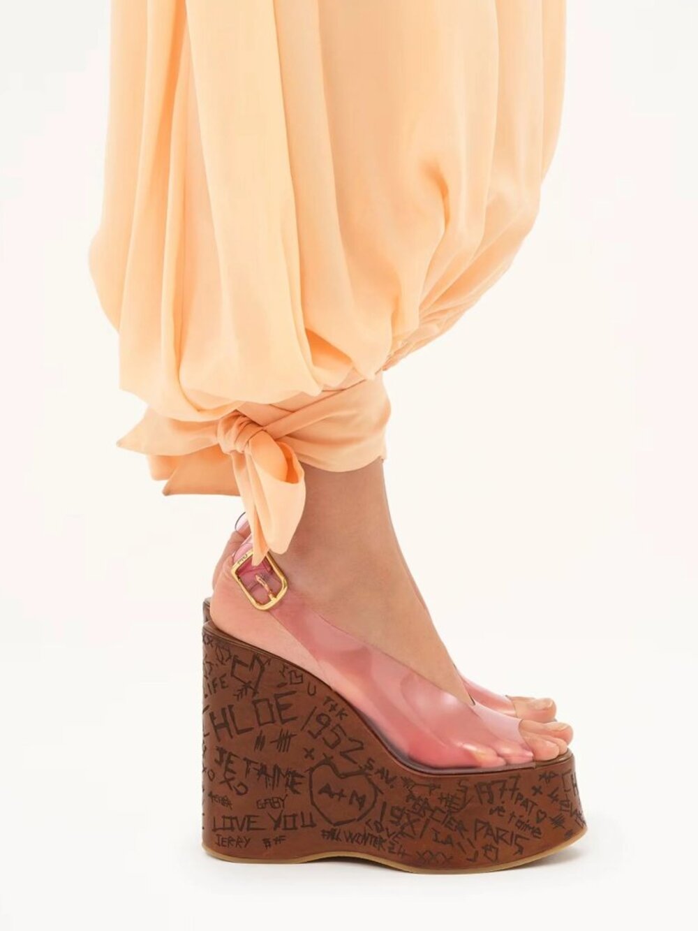 Chloe Maxime Platform Wedge Sandal PVC Clear Pink NWT $1090 - Picture 8 of 16